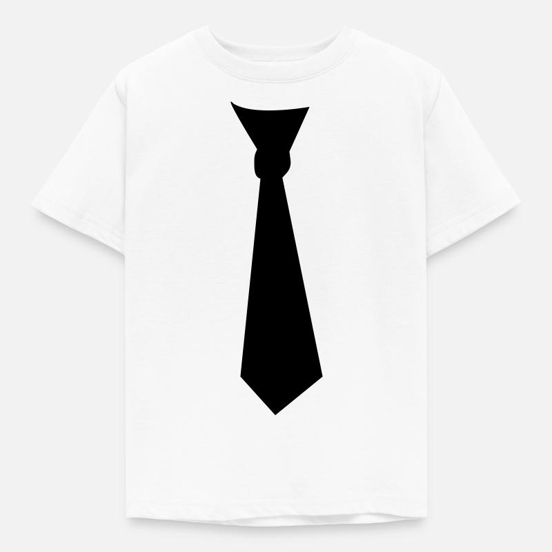 cravate noire | Cravate cravate - T-shirt Enfant - blanc
