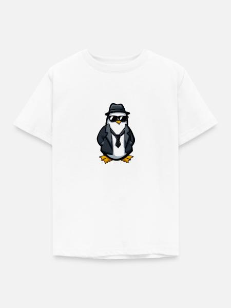 Agent Pinguin - Kinder T-Shirt - Weiß