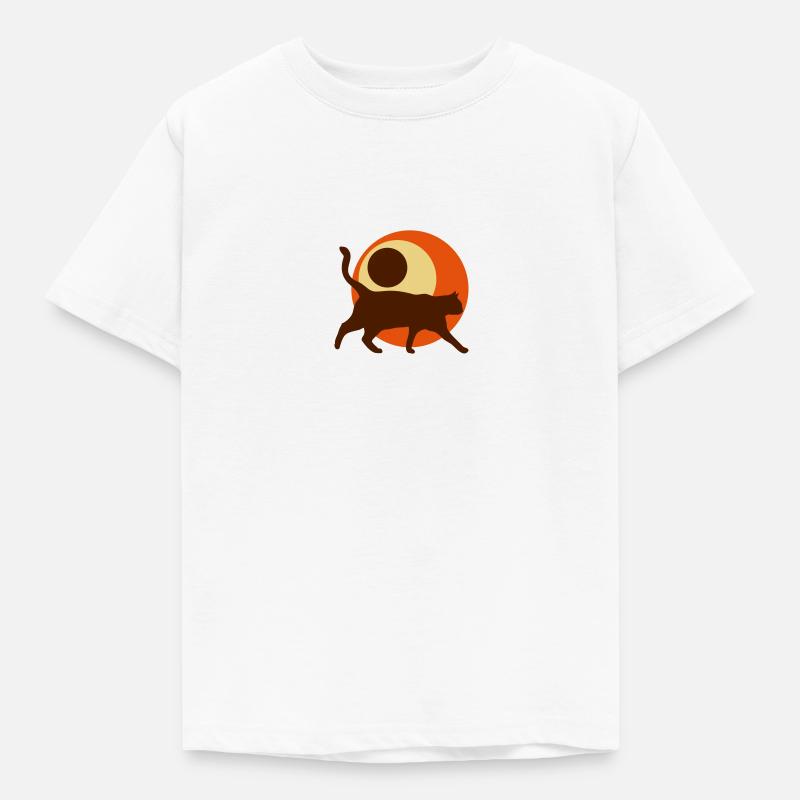 Chat rétro - T-shirt Enfant - blanc