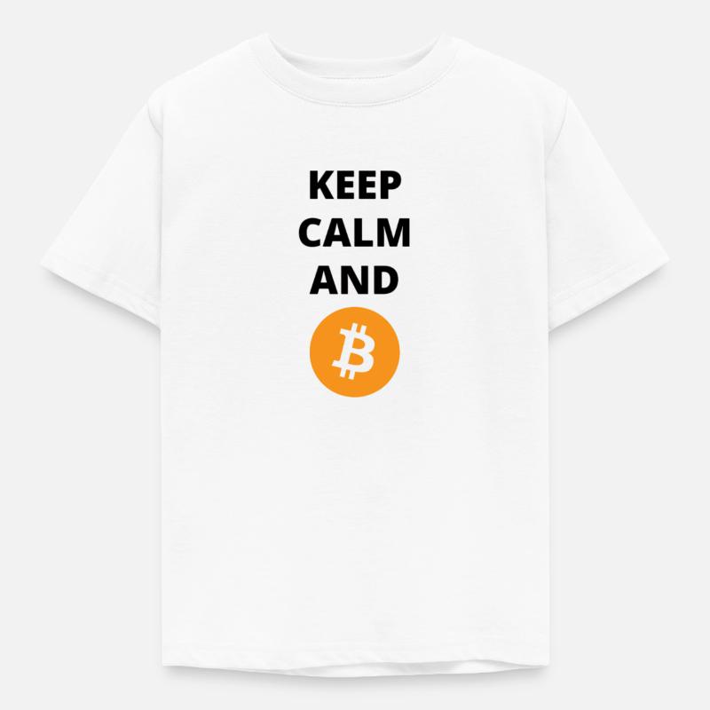Keep calm and Bitcoin - Kids' T-Shirt - white