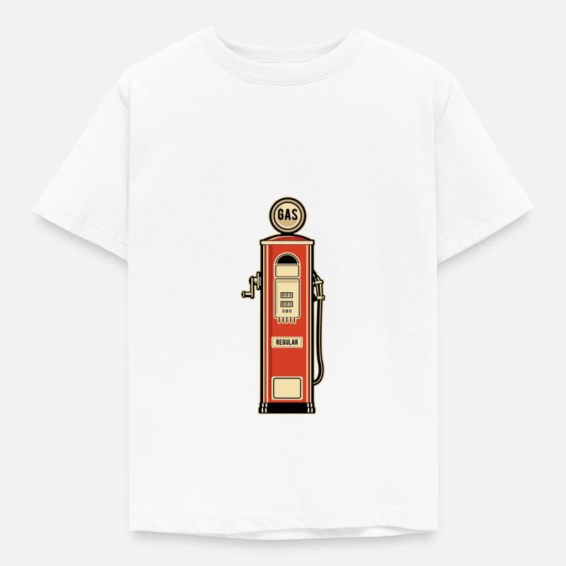 Zapfsäule Retro - Kinder T-Shirt - Weiß
