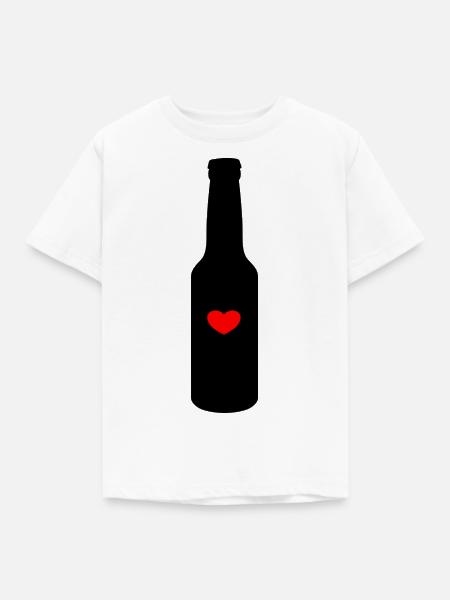 Flasche mit Herz - Kinder T-Shirt - Weiß