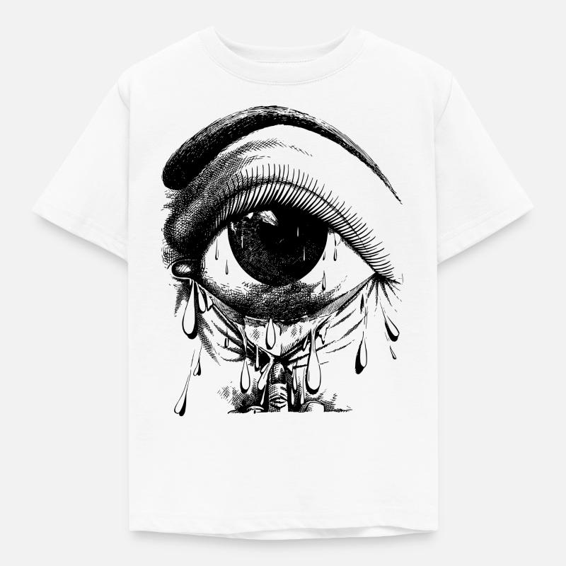 Oeil effrayant, oeil, horreur - T-shirt Enfant - blanc