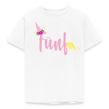 5ème anniversaire Licorne - T-shirt Enfant - blanc - Devant - AI Model Kid Male (0cm)