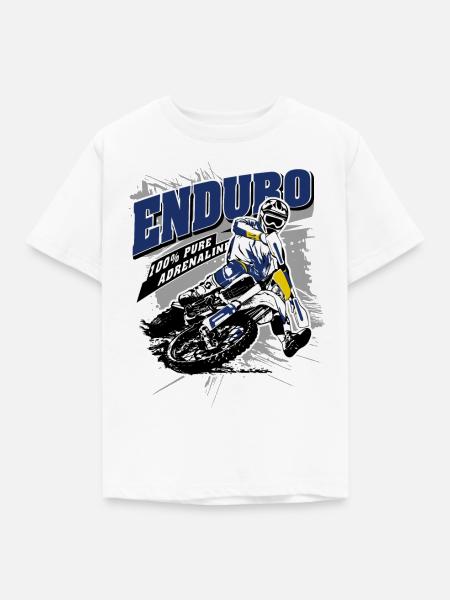 Enduro - Offroad Racer - Kinder T-Shirt - Weiß