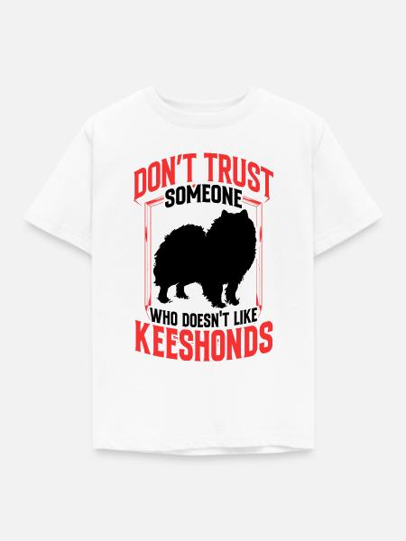 Wolfsspitz nicht vertrauen Deutscher Spitz - Kinder T-Shirt - Weiß