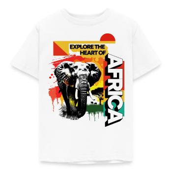 Africa Elephant Nature Adventure Wilderness Safari - Kids' T-Shirt - white - Front - AI Model Kid Male (0cm)