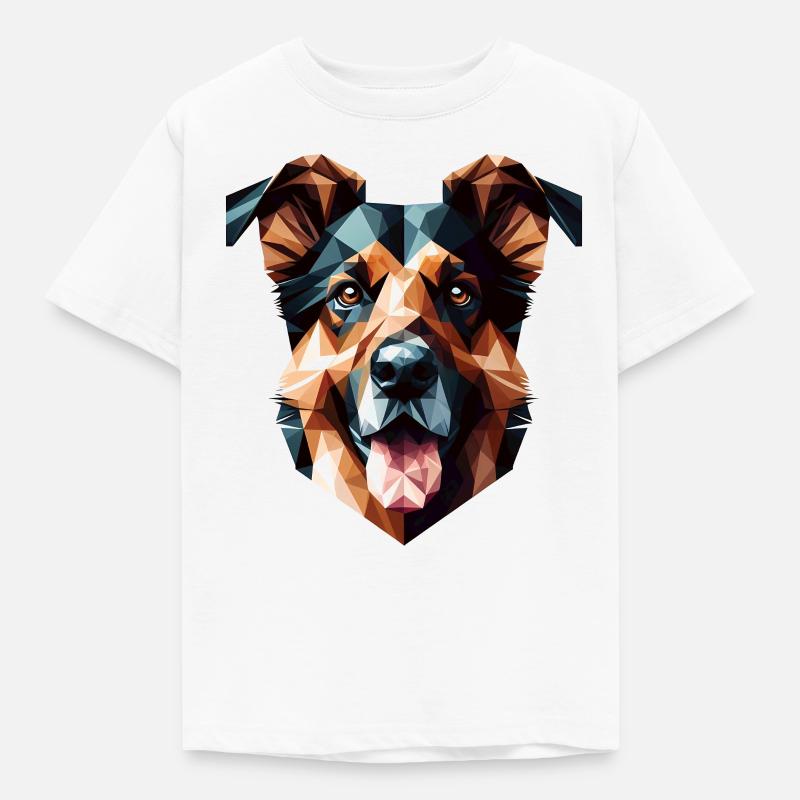 Polygon Hund, Digitale Kunst Tier - Kinder T-Shirt - Weiß