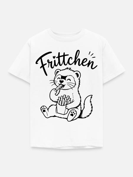 Frittchen Frettchen Pommes   - Kinder T-Shirt - Weiß