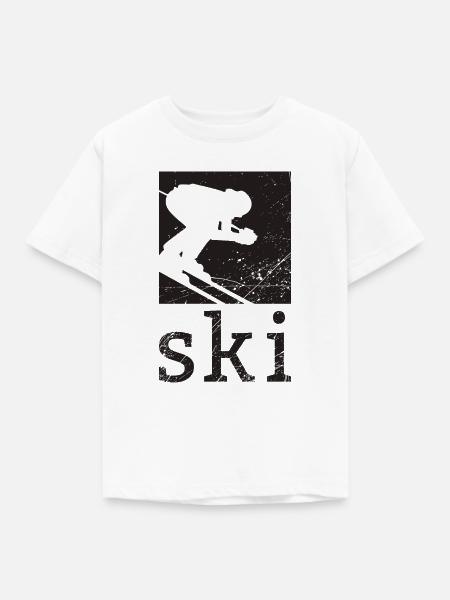 Ski - Kinder T-Shirt - Weiß