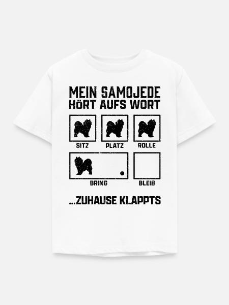 Samojede Hundetricks Schlittenhund Samojedenspitz - Kinder T-Shirt - Weiß