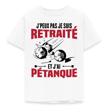 J'peux pas je suis retraité et j'ai pétanque - T-shirt Enfant - blanc - Devant - AI Model Kid Male (0cm)