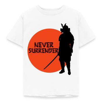 NEVER GIVE UP SAMURAI - Kids' T-Shirt - white - Front - AI Model Kid Male (0cm)