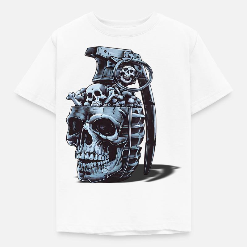 Skeleton Grenade Design - Kids' T-Shirt - white