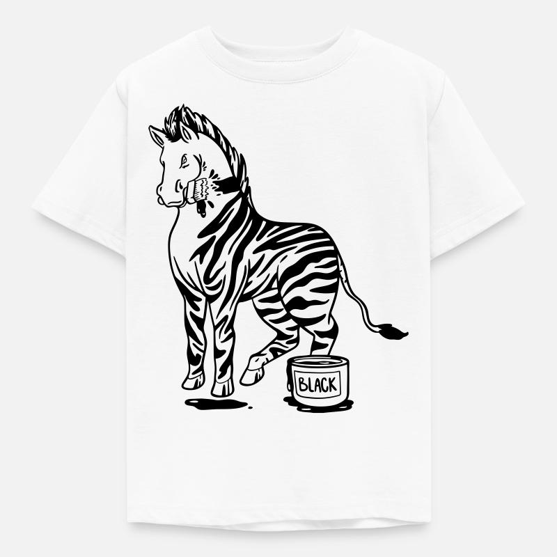 Zebra Schwarze oder Weiße Streifen Lustige Bilder - Kinder T-Shirt - Weiß