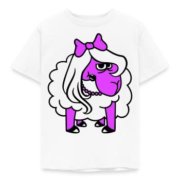 mouton offensé fille femme mauvais œil joli - T-shirt Enfant - blanc - Devant - AI Model Kid Male (0cm)
