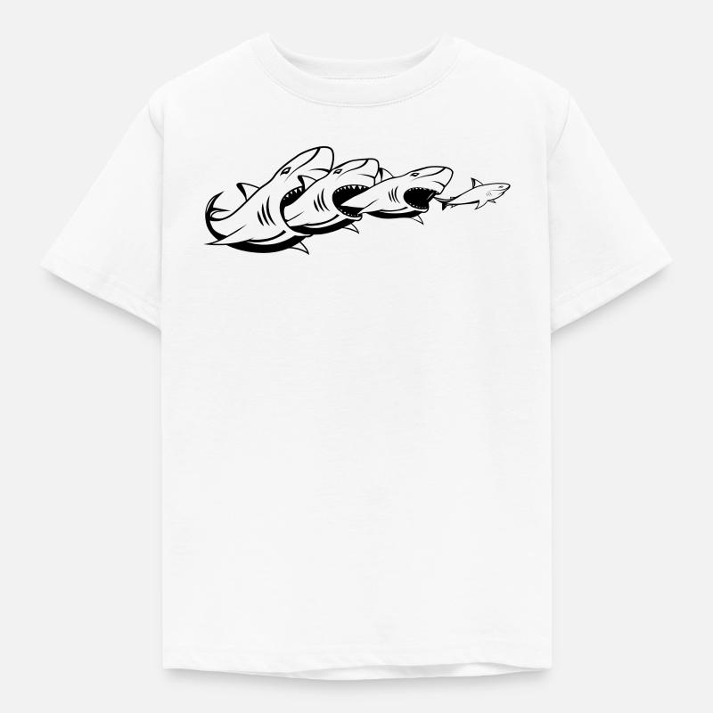 Requin Shark Fin Requin Blanc Requin Baleine Requin Requin - T-shirt Enfant - blanc