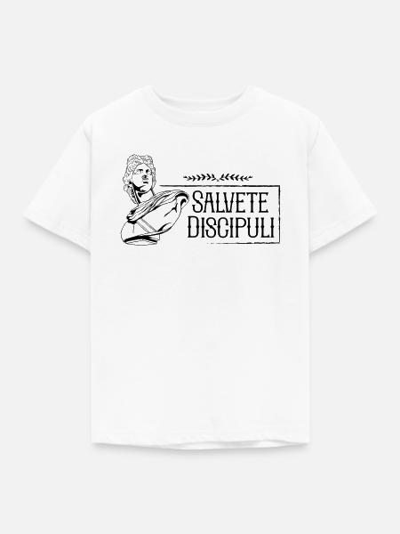 Lateinischer Spruch - Salvete Discipuli - Kinder T-Shirt - Weiß