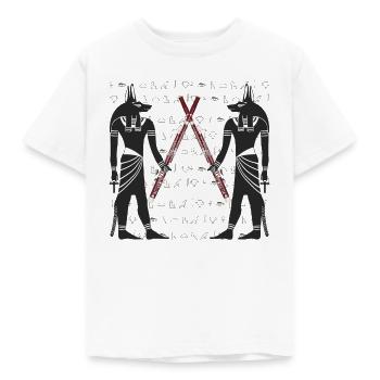 Dieu Anubis joue du basson. - T-shirt Enfant - blanc - Devant - AI Model Kid Male (0cm)