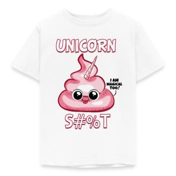 Lustiger Einhorn Haufen Scheiße Kacke Kot Geschenk - Kinder T-Shirt - Weiß - Vorne - AI Model Kid Male (0cm)