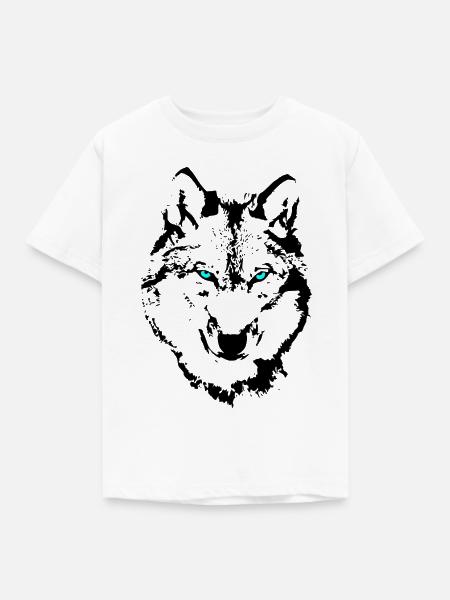 Wolf - Kinder T-Shirt - Weiß