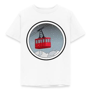 Envie d être là téléphérique rond dans la neige - T-shirt Enfant - blanc - Devant - AI Model Kid Male (0cm)