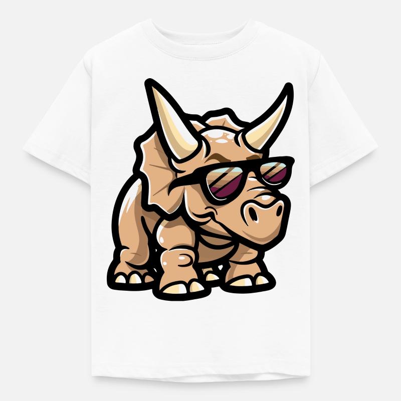 Dinosaurier triceratops Comic Cool - Kinder T-Shirt - Weiß