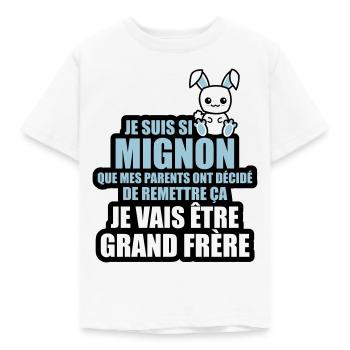 si mignon je vais être grand frère - T-shirt Enfant - blanc - Devant - AI Model Kid Male (0cm)