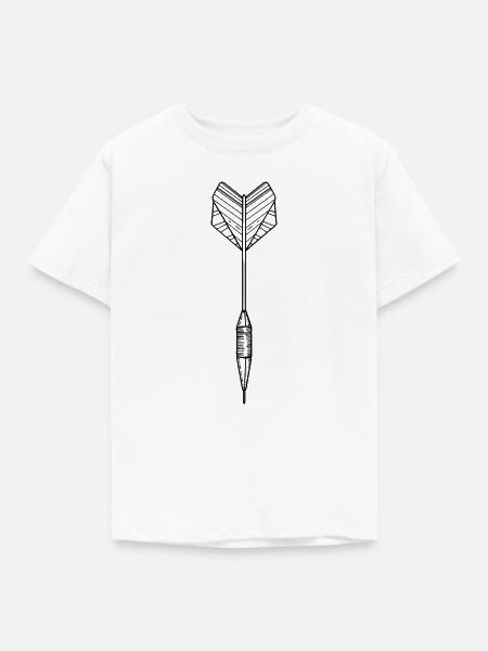 Dartpfeil Zeichnung - Kinder T-Shirt - Weiß