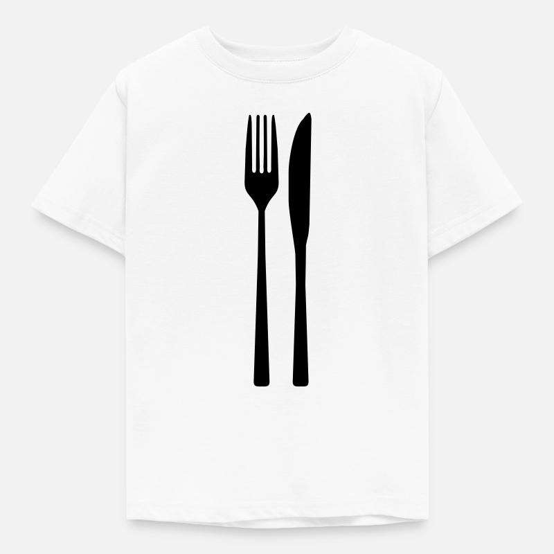 Knife Fork - Spoon fork - Kids' T-Shirt - white