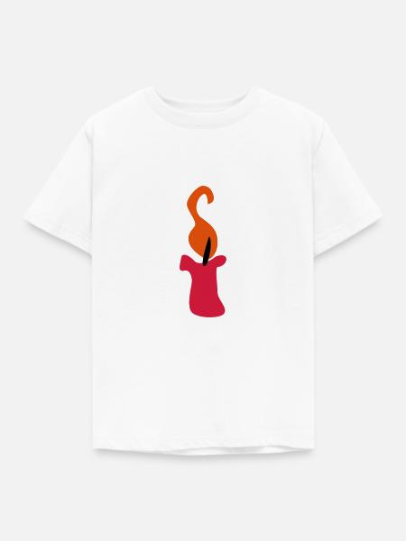 Kerze - Kinder T-Shirt - Weiß