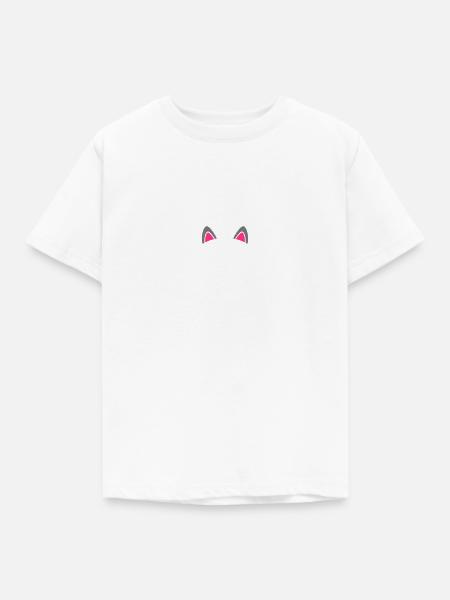 Katzenohren (2-Farbig) v1 - Kinder T-Shirt - Weiß