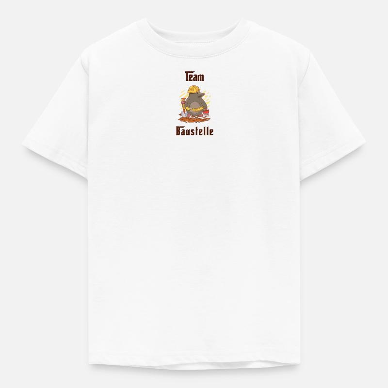 Team Baustelle - Kinder T-Shirt - Weiß