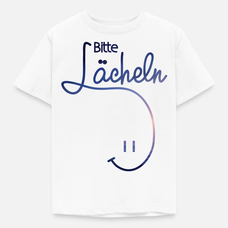 lachen laecheln Geschenk Geschenkidee bitte Smiley - Kinder T-Shirt - Weiß