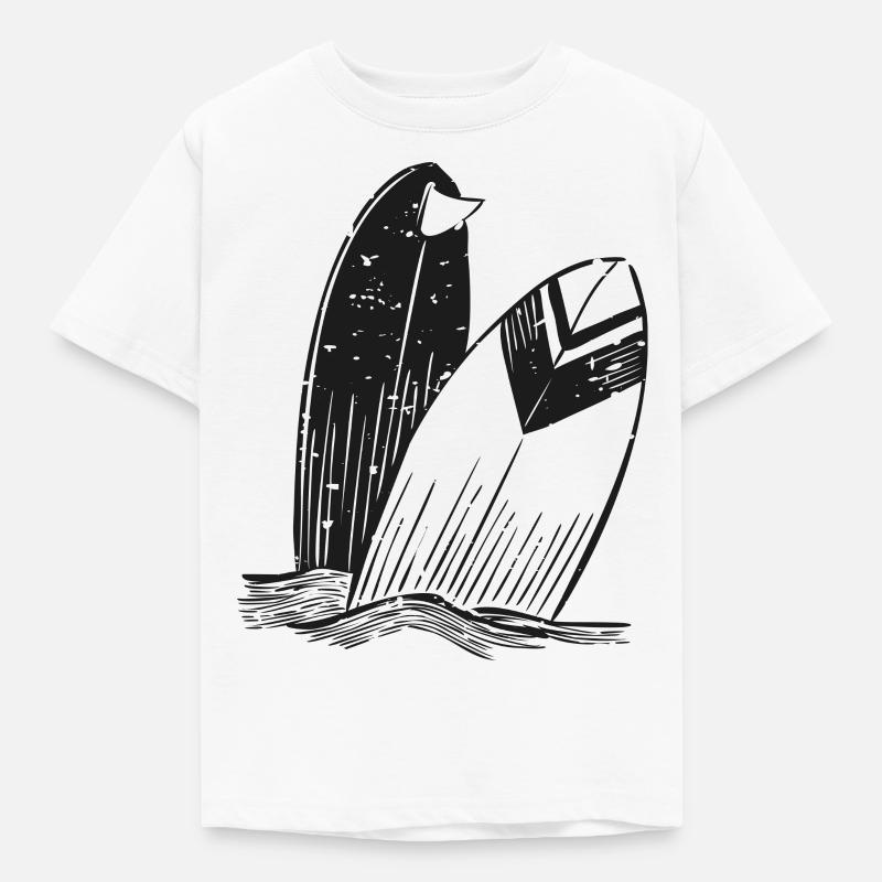 Deux planches de surf. - T-shirt Enfant - blanc