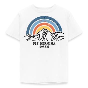 Piz Bernina 4049 Mountain Hiking Mountaineers Switzerland - Kids' T-Shirt - white - Front - AI Model Kid Male (0cm)