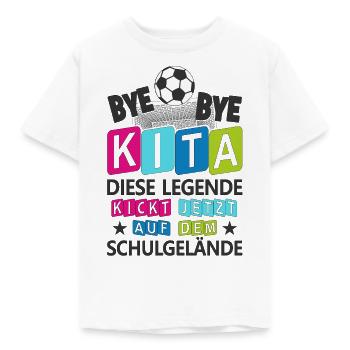Einschulung Schulkind Fußball Schulanfang Geschenk - Kinder T-Shirt - Weiß - Vorne - AI Model Kid Male (0cm)