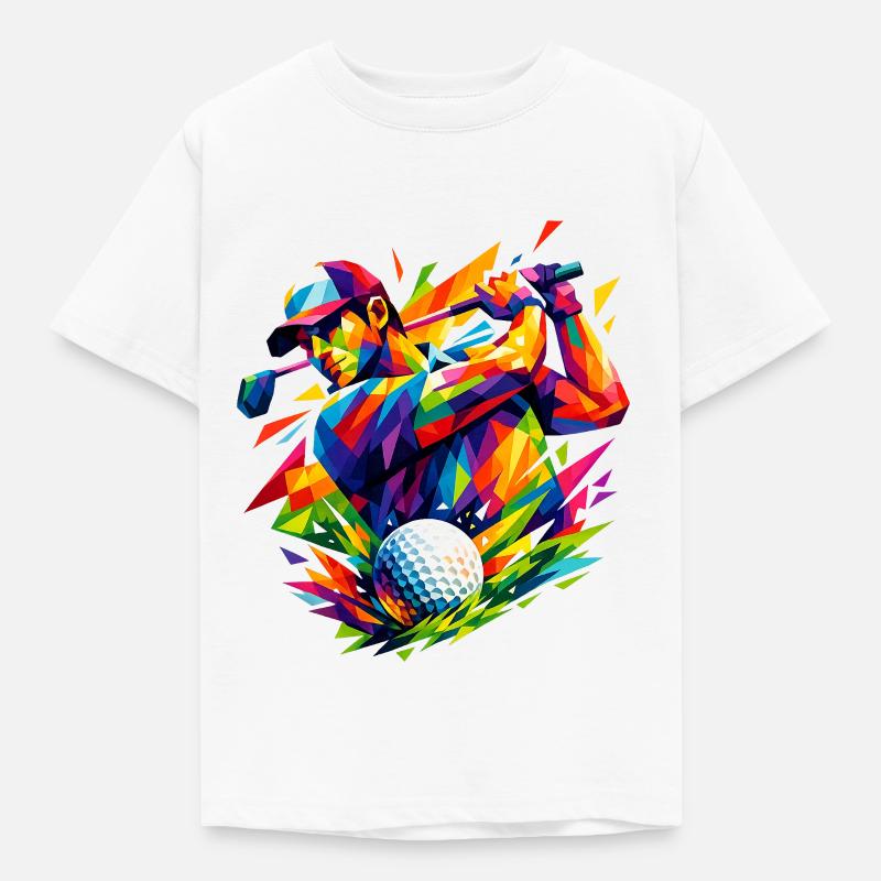Explosion de couleurs dans les coups de golf - T-shirt Enfant - blanc