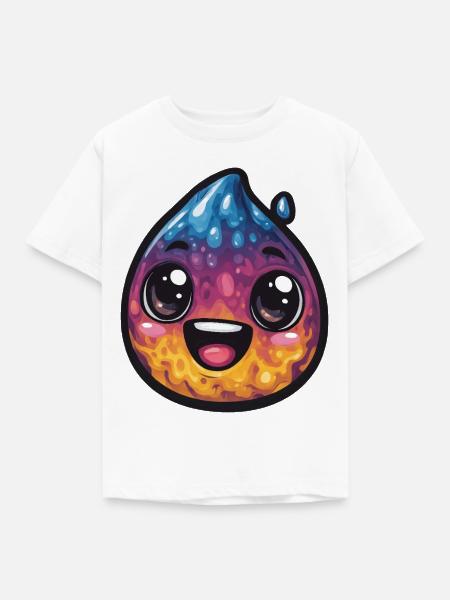 Bunter Wassertropfen - Kinder T-Shirt - Weiß