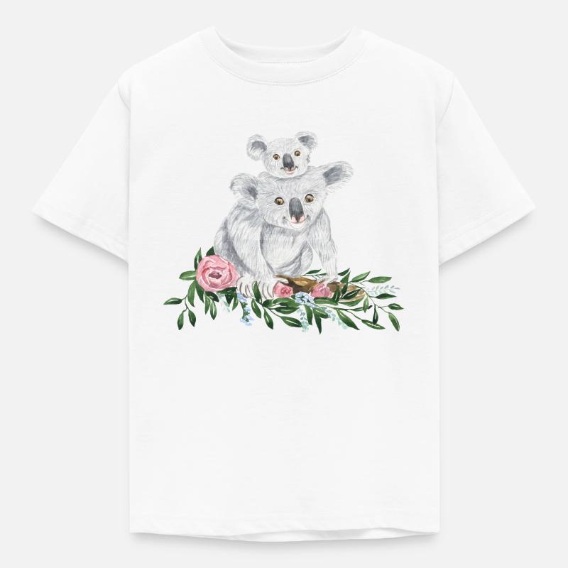 Muttertag Koala Mama und Baby Koala - Kinder T-Shirt - Weiß