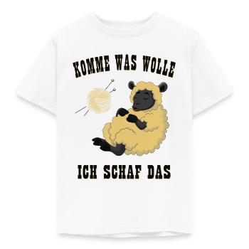 Komme was Wolle ich Schaf das - Kinder T-Shirt - Weiß - Vorne - AI Model Kid Male (0cm)