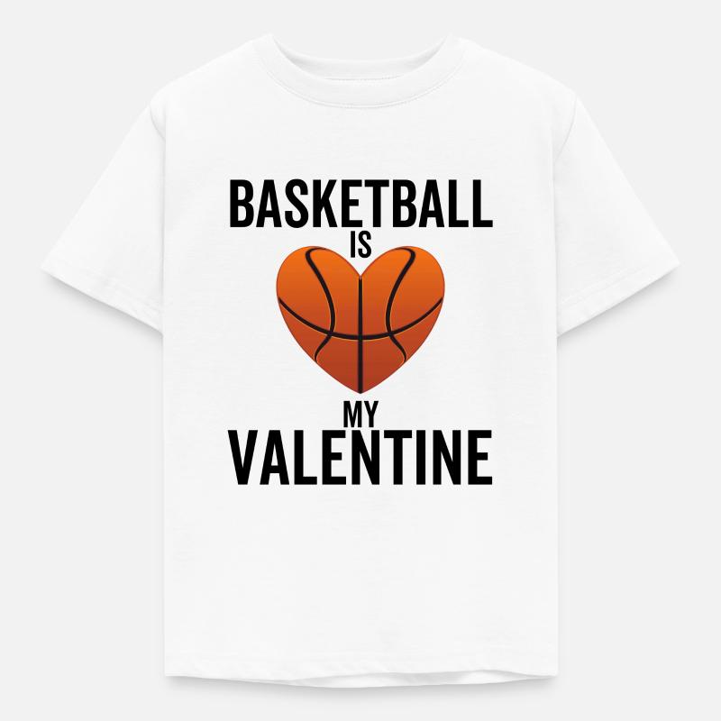Il basket è il mio San Valentino - Maglietta per bambini - bianco