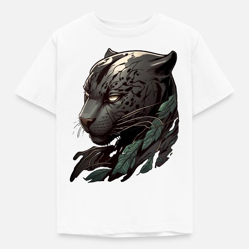 Kopf eines dunklen Panthers - Kinder T-Shirt - Weiß