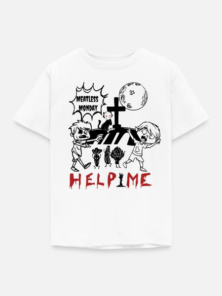 Meatless Monday black - Kinder T-Shirt - Weiß