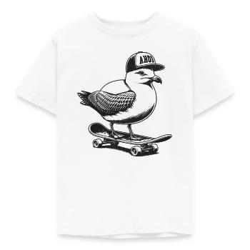 Ahoy Skater Seagull - Kids' T-Shirt - white - Front - AI Model Kid Male (0cm)