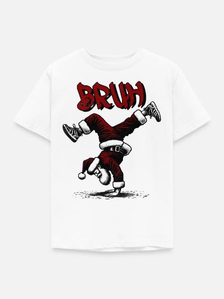 BRUH - Santa - Kinder T-Shirt - Weiß