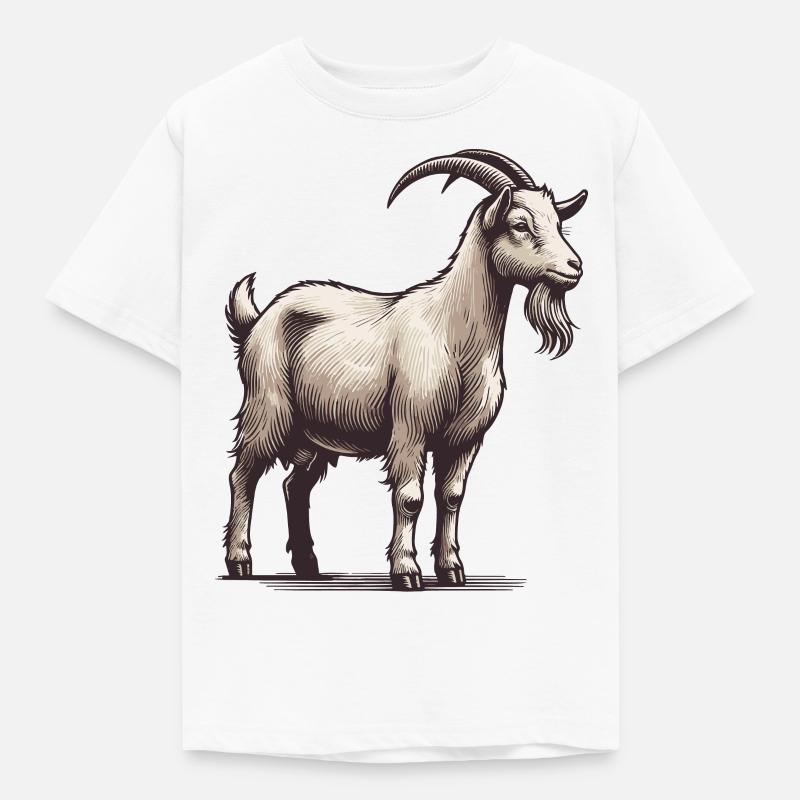 Ziege - Kinder T-Shirt - Weiß