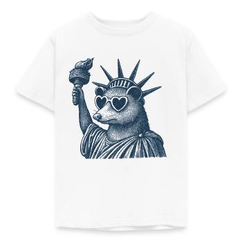 Opossum Statue of Liberty - Kids' T-Shirt - white - Front - AI Model Kid Male (0cm)