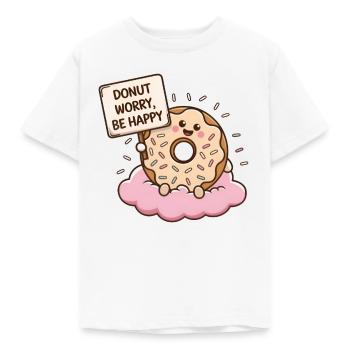 DONUT WORRY BE HAPPY - Kids' T-Shirt - white - Front - AI Model Kid Male (0cm)
