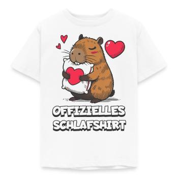 Offizielles Schlafshirt - Kinder T-Shirt - Weiß - Vorne - AI Model Kid Male (0cm)